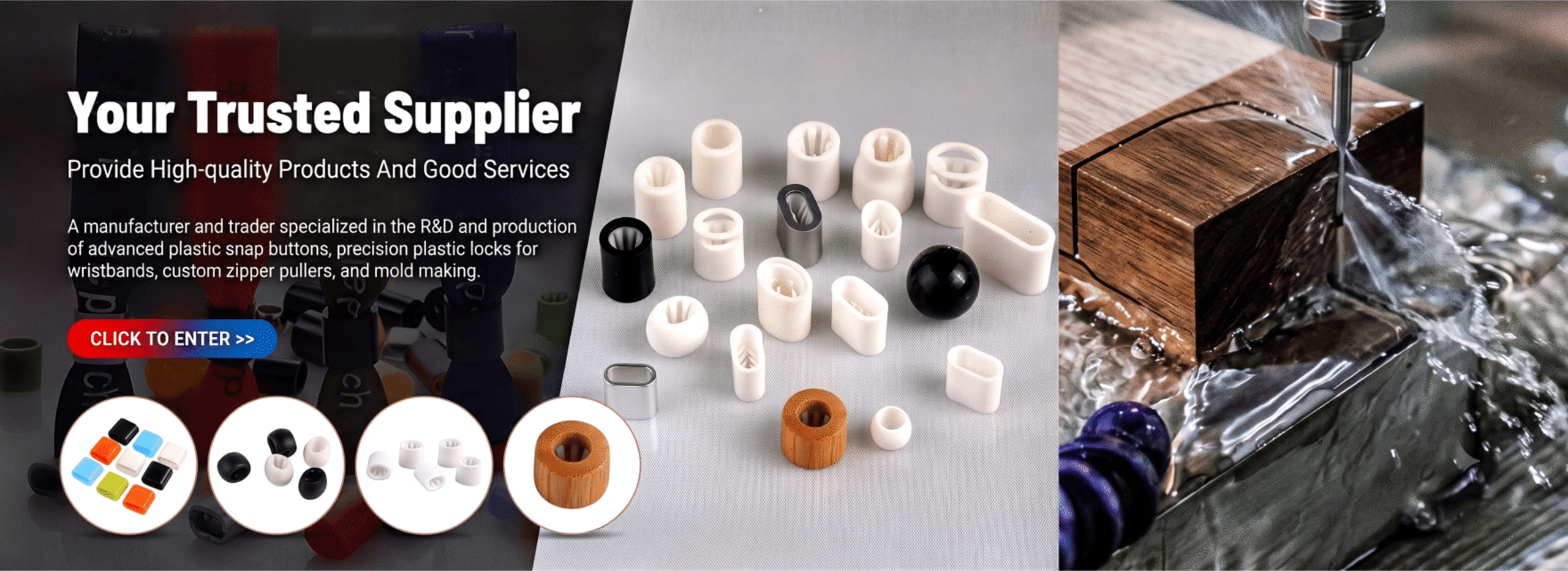 Premium wristband locks and closures for silicone, woven, fabric, and event wristbands available from SnapButtonsFactory.com.