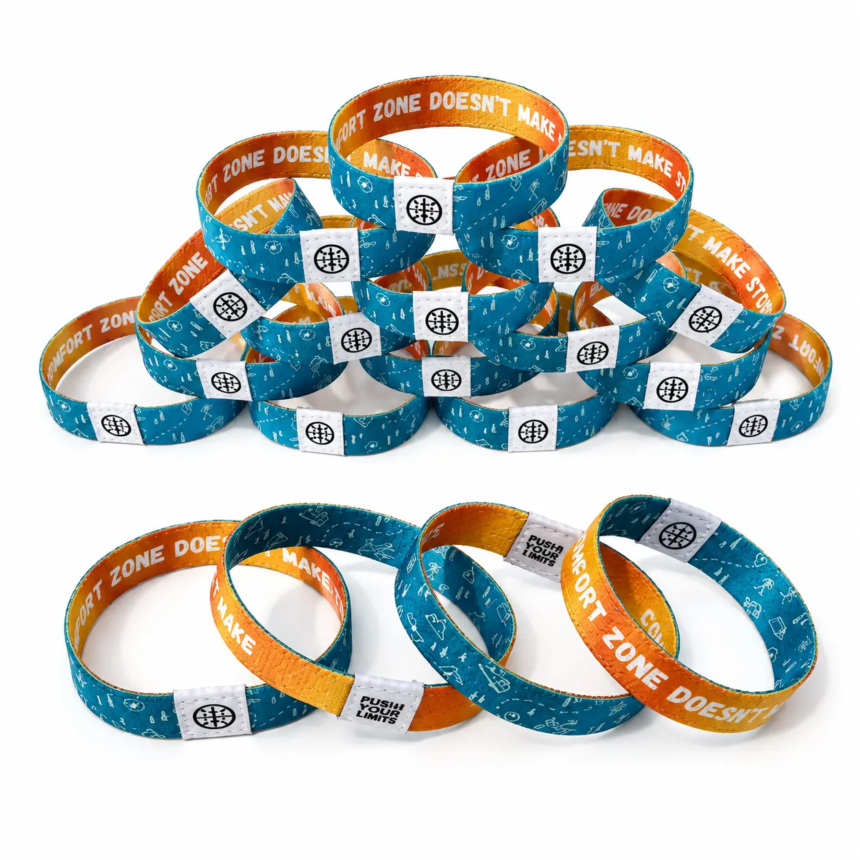 Custom polyester stretch elastic fabric wristband 1.5x19cm