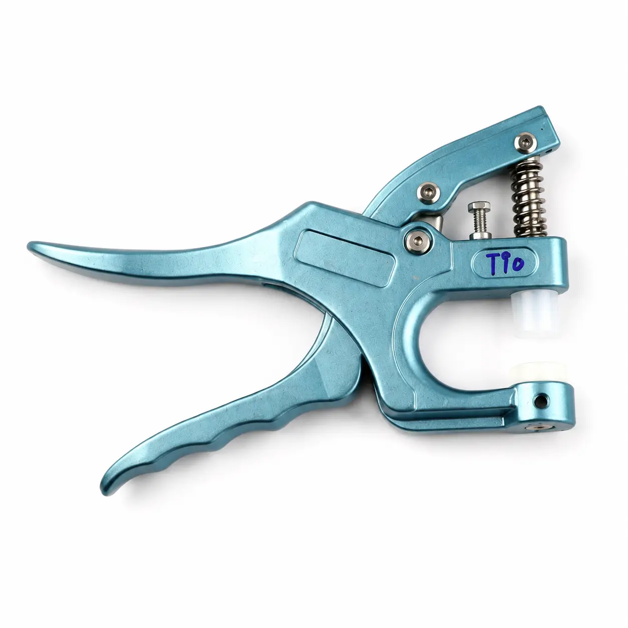Compact handheld clothes button press machine